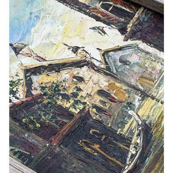 Vintage Original Oil Painting Venice Italy Canal Signed Framed 8x10 Art Adams? - Picture 10 of 11